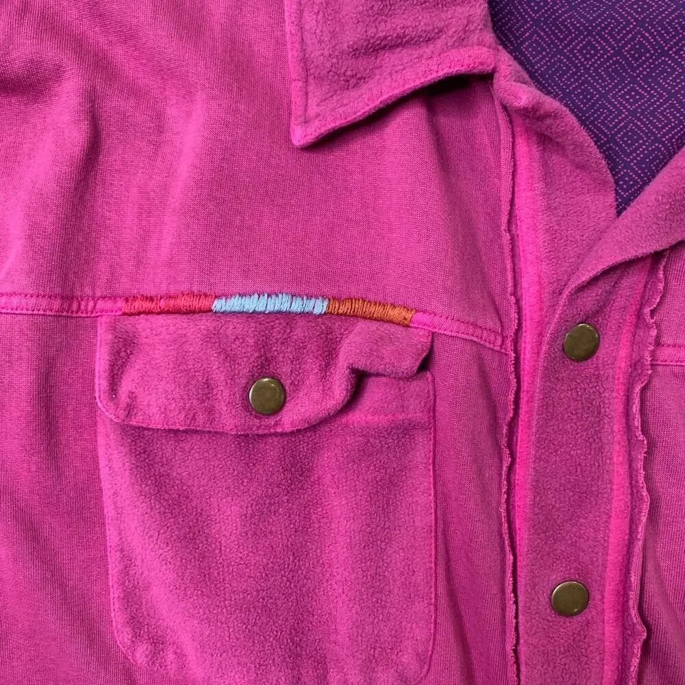 Sundance Shirt Jacket Womens PXL Thick Washed Cotton Raspberry Snap Boho Shacket